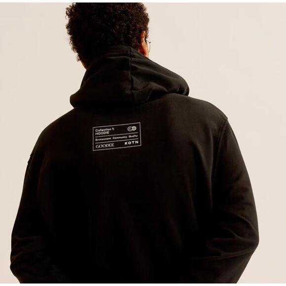 Goodee x Kotn Hoodie Size L Black Relaxed Fit 100% Cotton Urban Street Luxe Cali - Picture 2 of 16